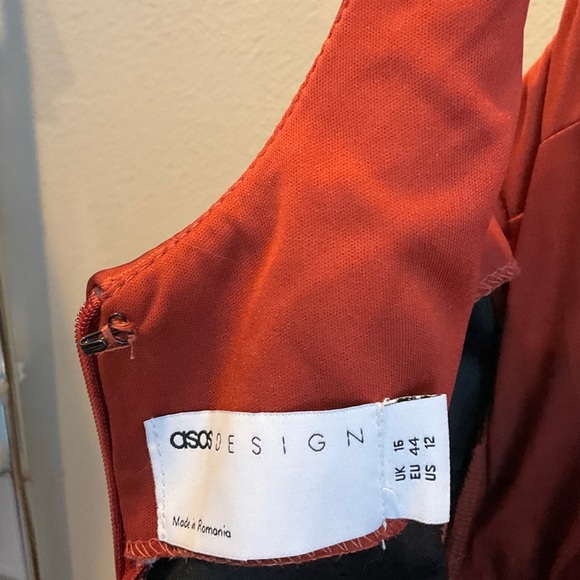 ASOS Red Satin Mini Dress - Picture 2 of 5